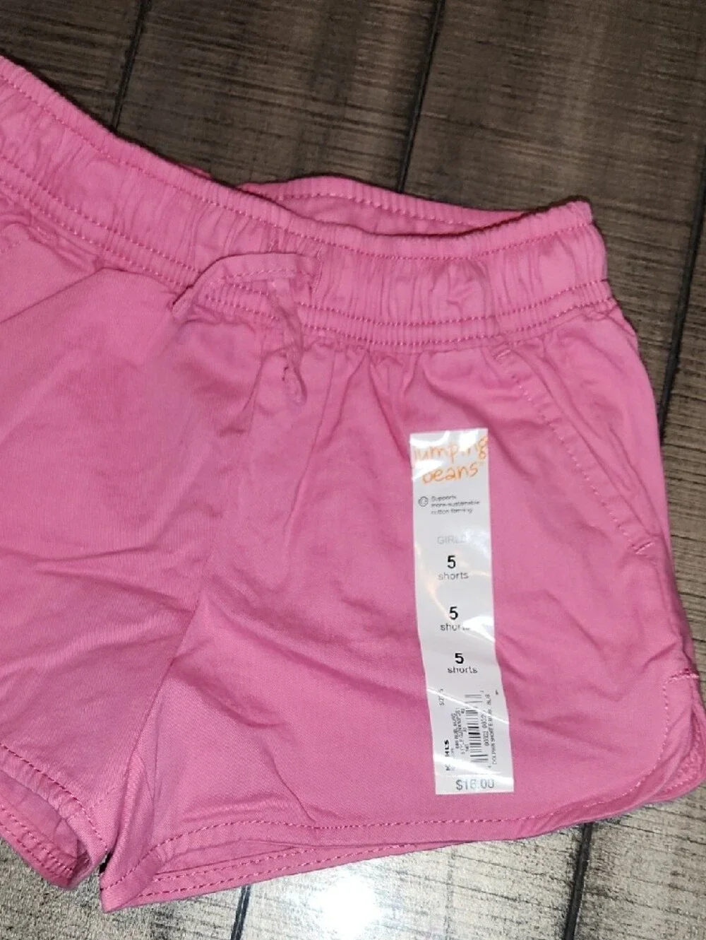 NWT jumping beans Pink Girls Athletic Drawstring Shorts - Picture 2 of 4